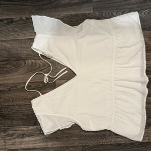 White Sleeveless Peplum Top